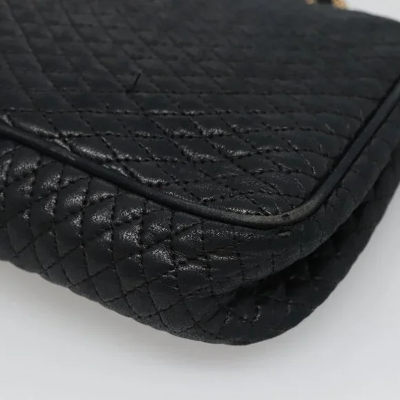 Authentic BALLY Chain Shoulder Bag Leather Black Gold - Picture 7 of 16